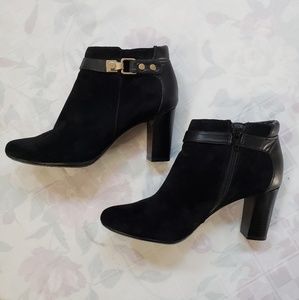 Leather & Man Made Black Ankle Boots Size 7.5M